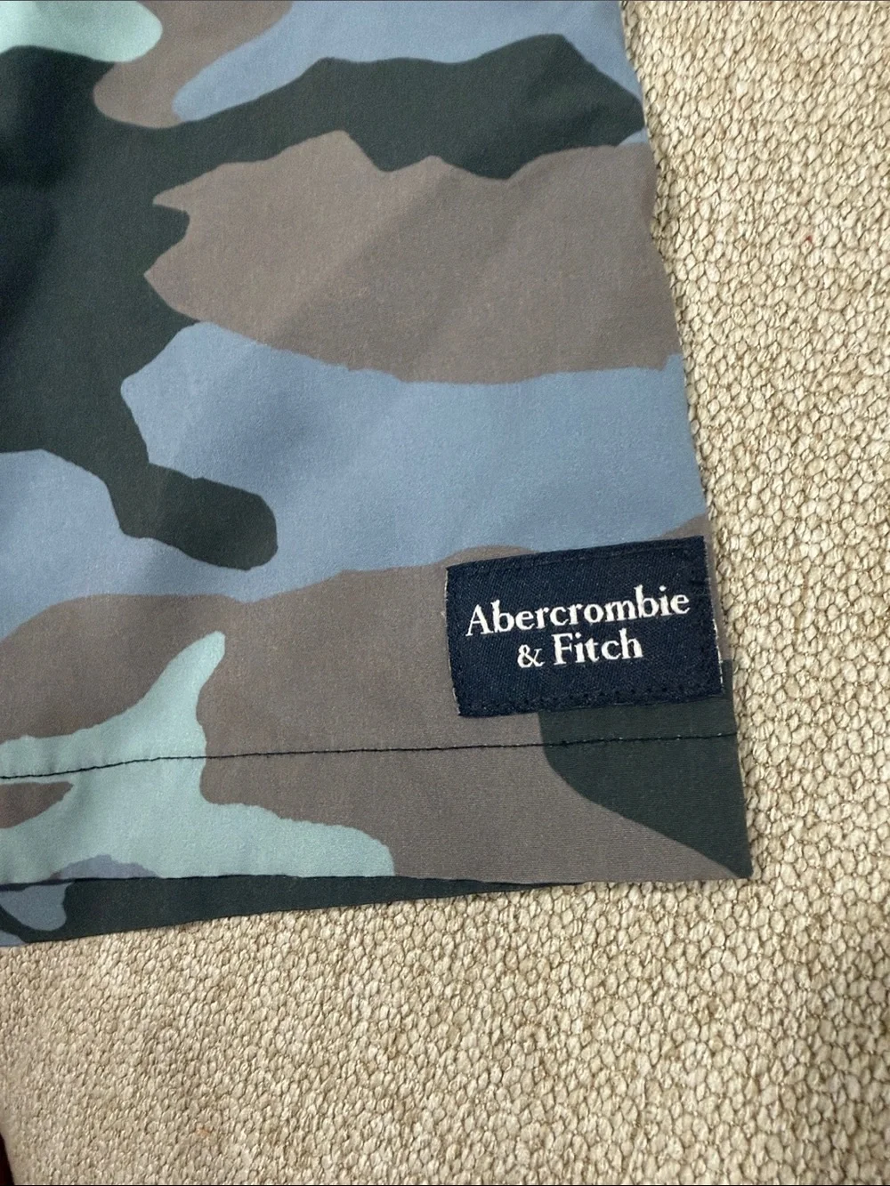Abercrombie & Fitch Blue and Gray Camo Kids Swim Trunks